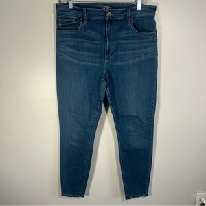 Ann Taylor LOFT High-Rise Skinny Ankle Jeans Size 12 Blue Stretch Denim
